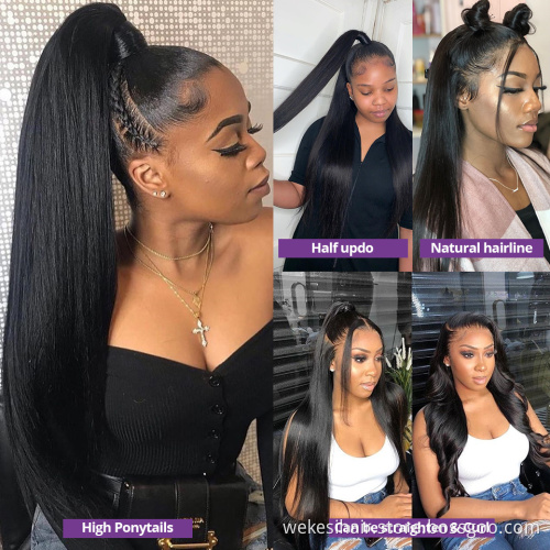 30 32 38 40Inch 360 Frontal Wig Brazilian Bone Straight 13x4 13x6 Lace Frontal Human Hair Wigs 5x5 Lace Closure Wig For Women